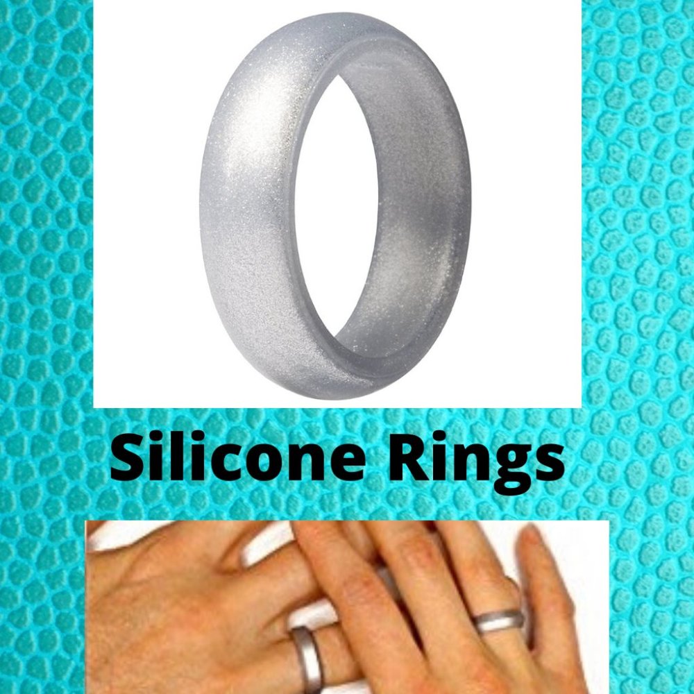 Silicone Wedding Rings For Women - SILVER